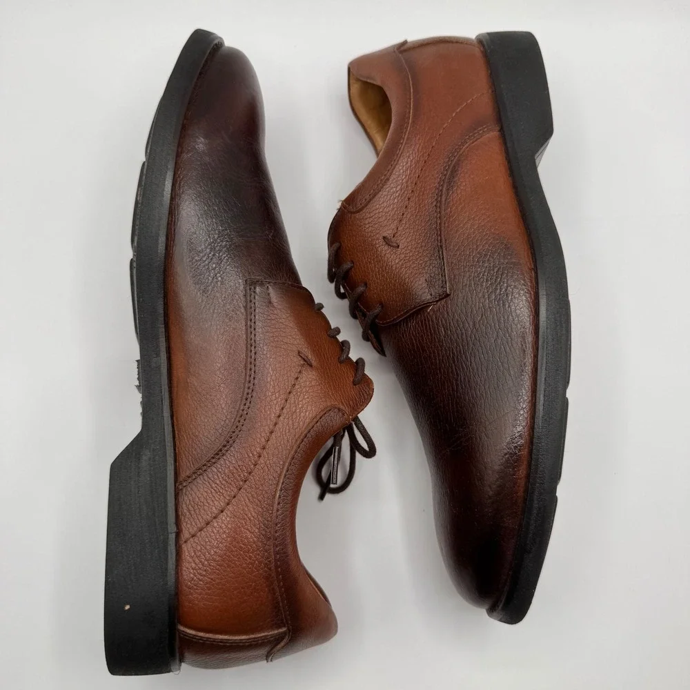 Marc Joseph New York Men's 8 100% Leather Dress Shoes Comfort Oxfords Brown NWOB